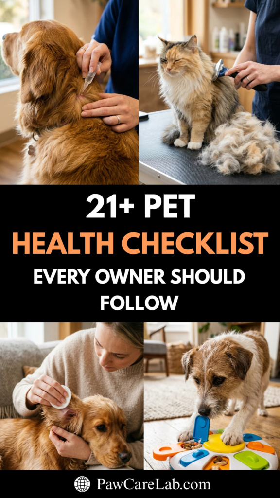 21 Pet Health Checklist Every Owner Should Follow